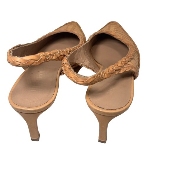 Ulla Johnson Natural Leather Slingback Braid Detail Kitten Heel size 37/6.5 - Picture 6 of 13